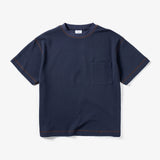 CANDICE WAFFLE POCKET SS TSHIRT - NAVY