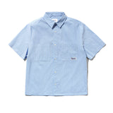 BUTTER VERTICAL STRIPE SS SHIRT - SKY BLUE