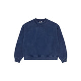 COLOUR PLANE ACID WASH HEAVYWEIGHT CREWNECK SWEATSHIRT - NAVY