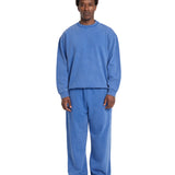 COLOUR PLANE ACID WASH HEAVYWEIGHT CREWNECK SWEATSHIRT - BLUE