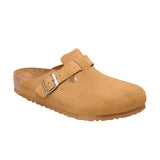 BIRKENSTOCK BOSTON - CORDUROY CORK BROWN EMBOSSED SUEDE LEATHER