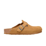 BIRKENSTOCK BOSTON - CORDUROY CORK BROWN EMBOSSED SUEDE LEATHER