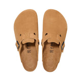 BIRKENSTOCK BOSTON - CORDUROY CORK BROWN EMBOSSED SUEDE LEATHER