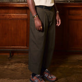 LOWF KYOTO BOX PLEAT PANTS - EARTH OLIVE