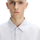 FRED PERRY RELAXED WASHED TWILL BUTTON UP SHIRT - DUSKY BLUE