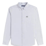 FRED PERRY RELAXED WASHED TWILL BUTTON UP SHIRT - DUSKY BLUE