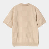 CARHARTT WIP CHECKER KNITTED POLO - FLEUR DE SEL
