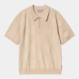 CARHARTT WIP CHECKER KNITTED POLO - FLEUR DE SEL
