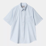 CARHARTT WIP PHELPS STRIPE SS BUTTON UP SHIRT - BLUEBIRD