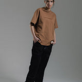 CAT WWR EMBROIDERED SS TSHIRT - CAMEL