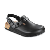 BIRKENSTOCK TOKIO SUPER GRIP " THE BEAR " - BLACK SMOOTH LEATHER