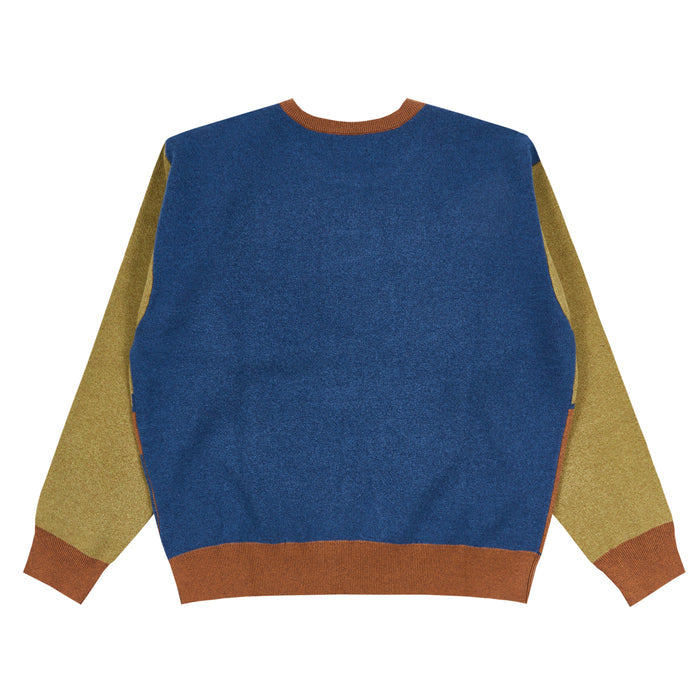 BRONZE 56K OLD E KNITTED SWEATER - NAVY / GREEN / BROWN
