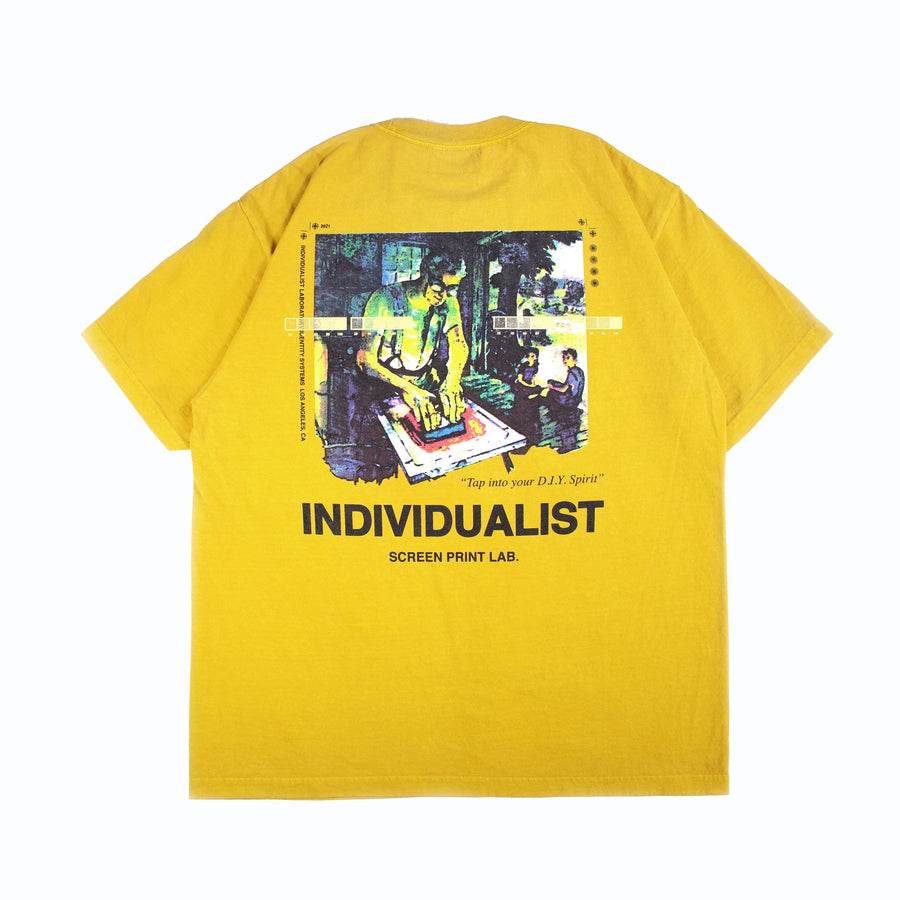 INDIVIDUALIST DIY TSHIRT SS - OVER DYED MUSTARD