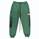 INDIVIDUALIST DISTRESSED HALFTONE BAR PANT - OVER DYED GREEN