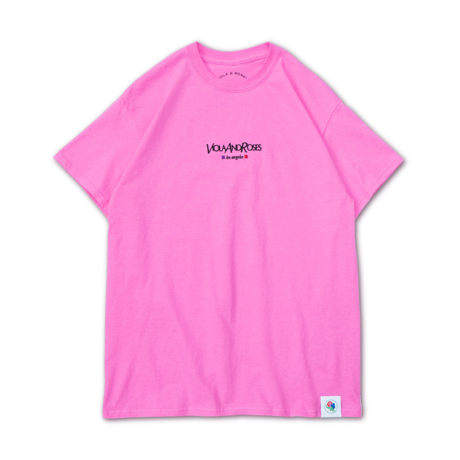 VIOLA & ROSES EMBROIDERED SS TSHIRT - PINK